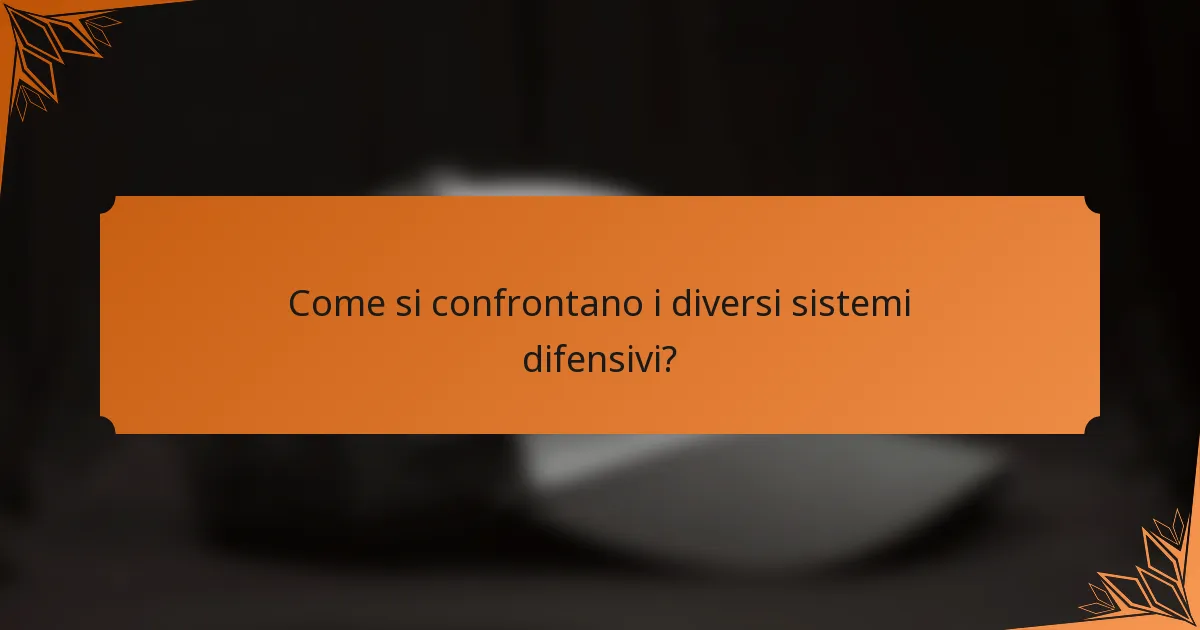 Come si confrontano i diversi sistemi difensivi?