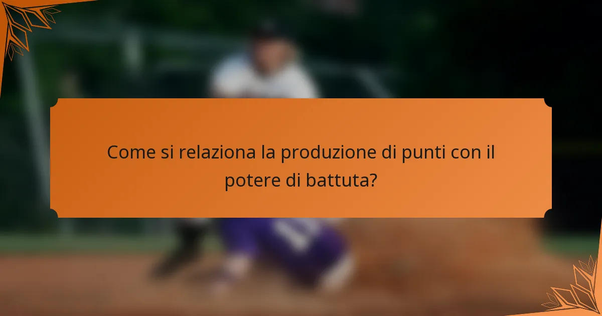 Come si relaziona la produzione di punti con il potere di battuta?