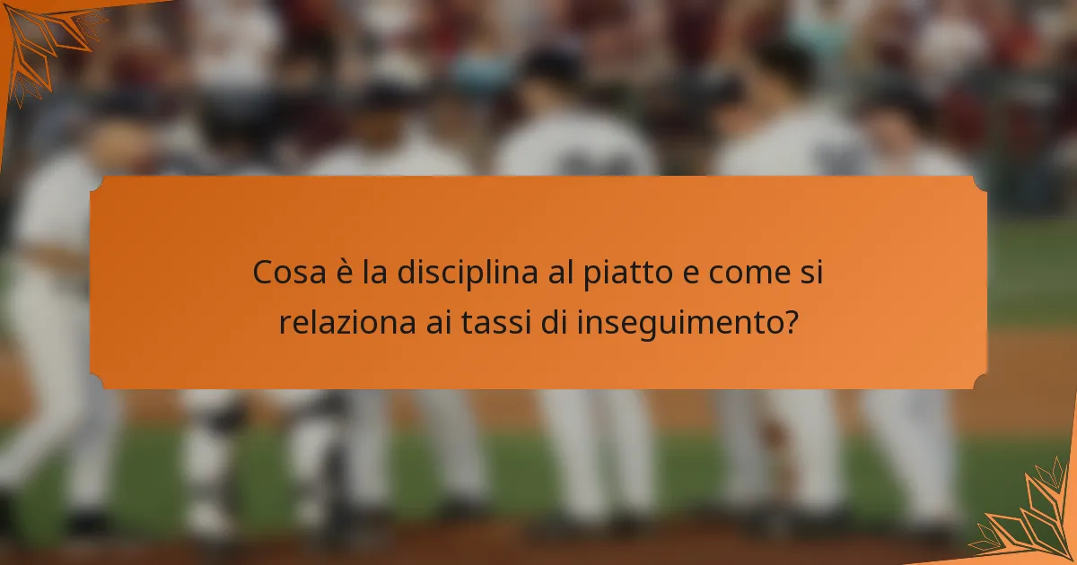 Cosa è la disciplina al piatto e come si relaziona ai tassi di inseguimento?